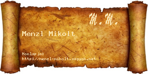 Menzl Mikolt névjegykártya